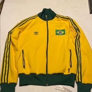 Adidas track jacket yellow Brasil